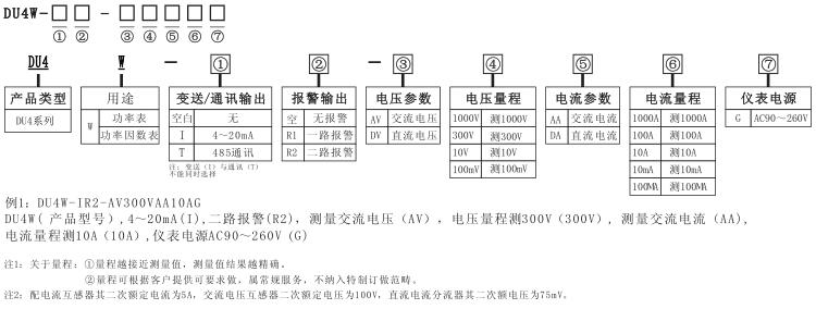 DU4-W数显功率表 型号